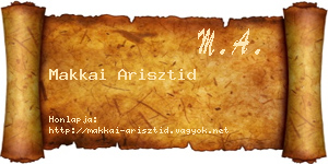 Makkai Arisztid névjegykártya